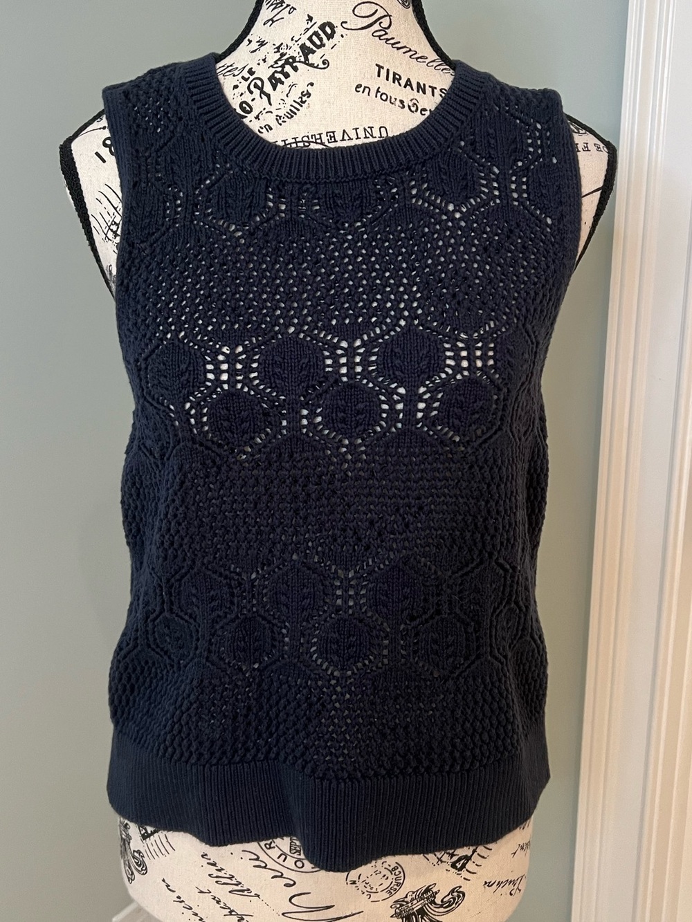 NWOT Splendid Honore Crochet Tank | Navy | Size M | Cotton | Vest